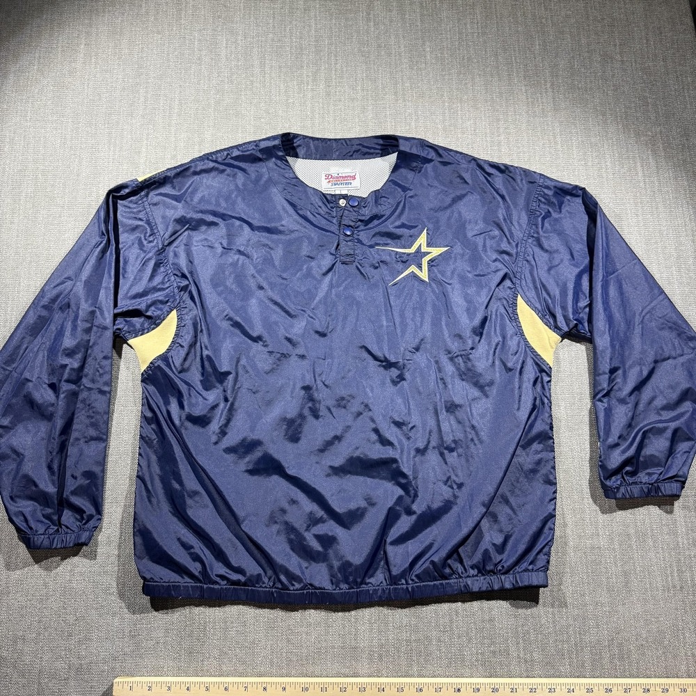 Vintage Houston‎ Astros Jacket Mens Large Blue MLB Baseball Starter Pullover 90s